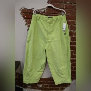 Urban Outfitters wide leg baggy lime green pants